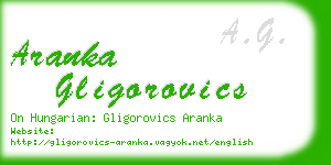 aranka gligorovics business card